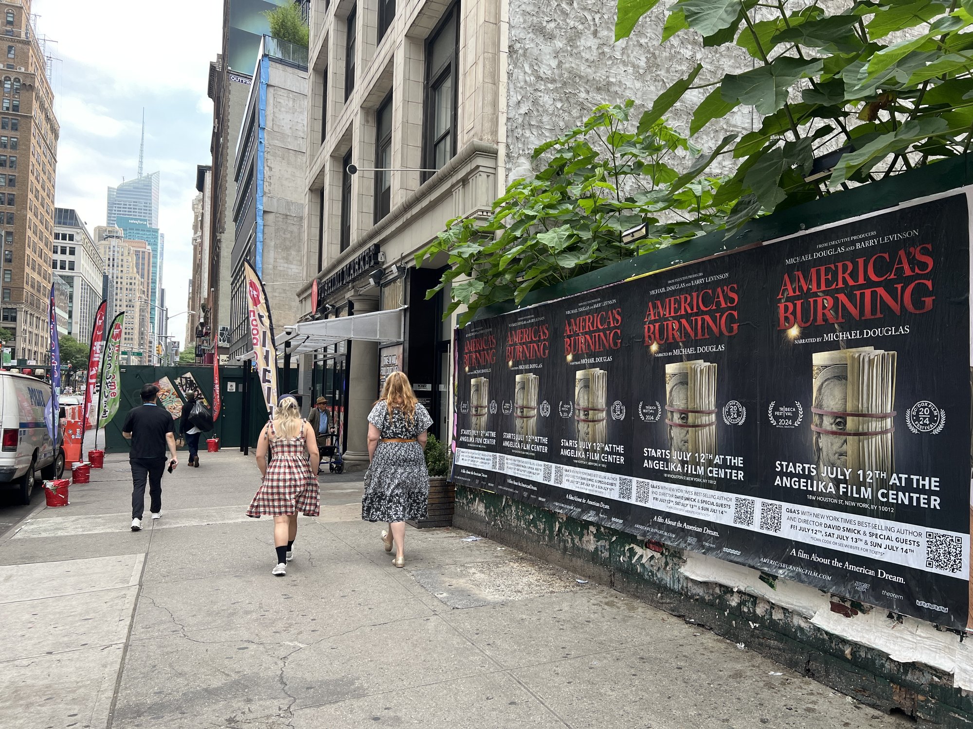 America's Burning wild posting at 6th Avenue and West 29th Street, Midtown Manhattan