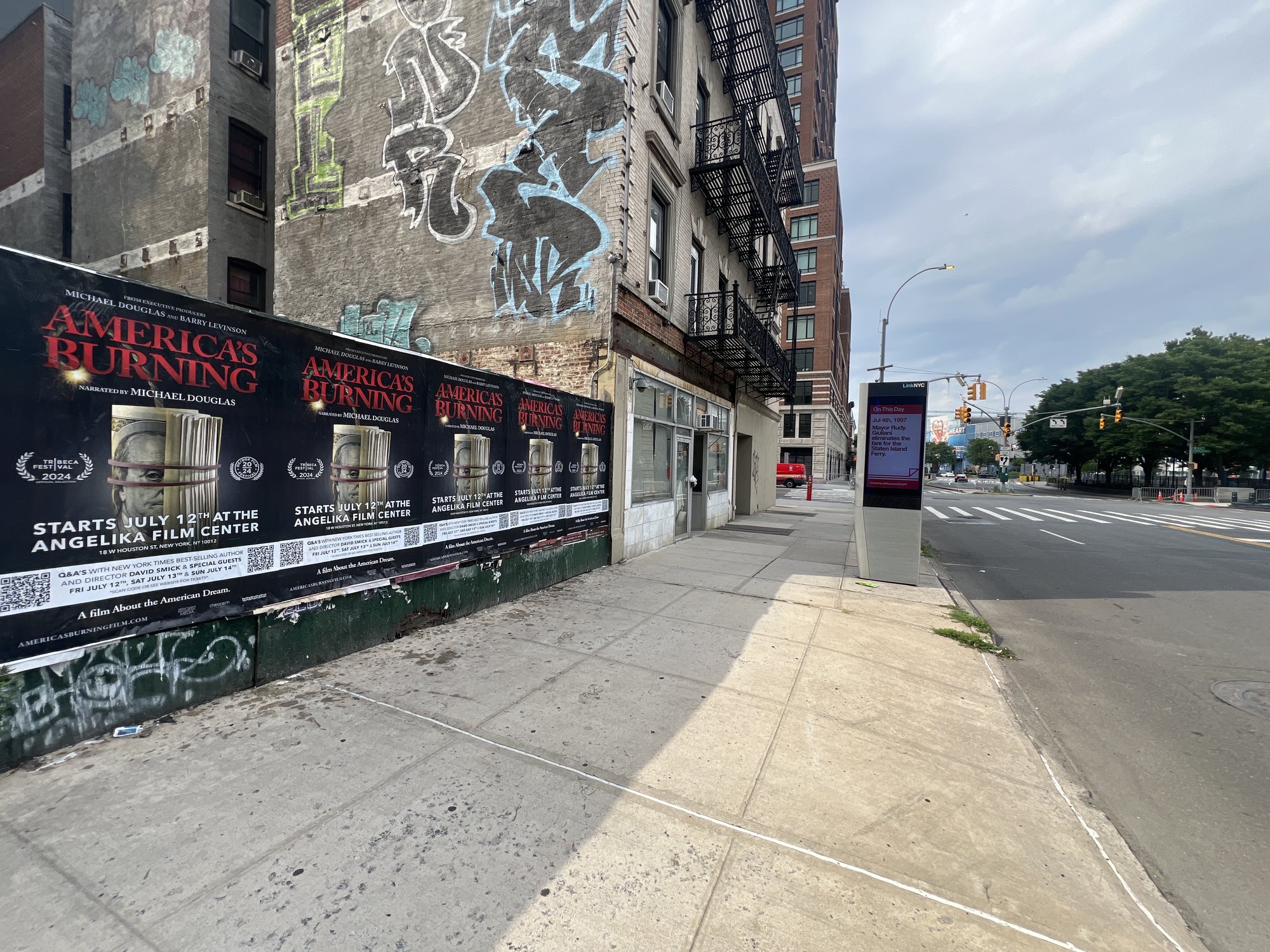 America's Burning wild posting at 11th Avenue and West 23rd Street, Chelsea Manhattan