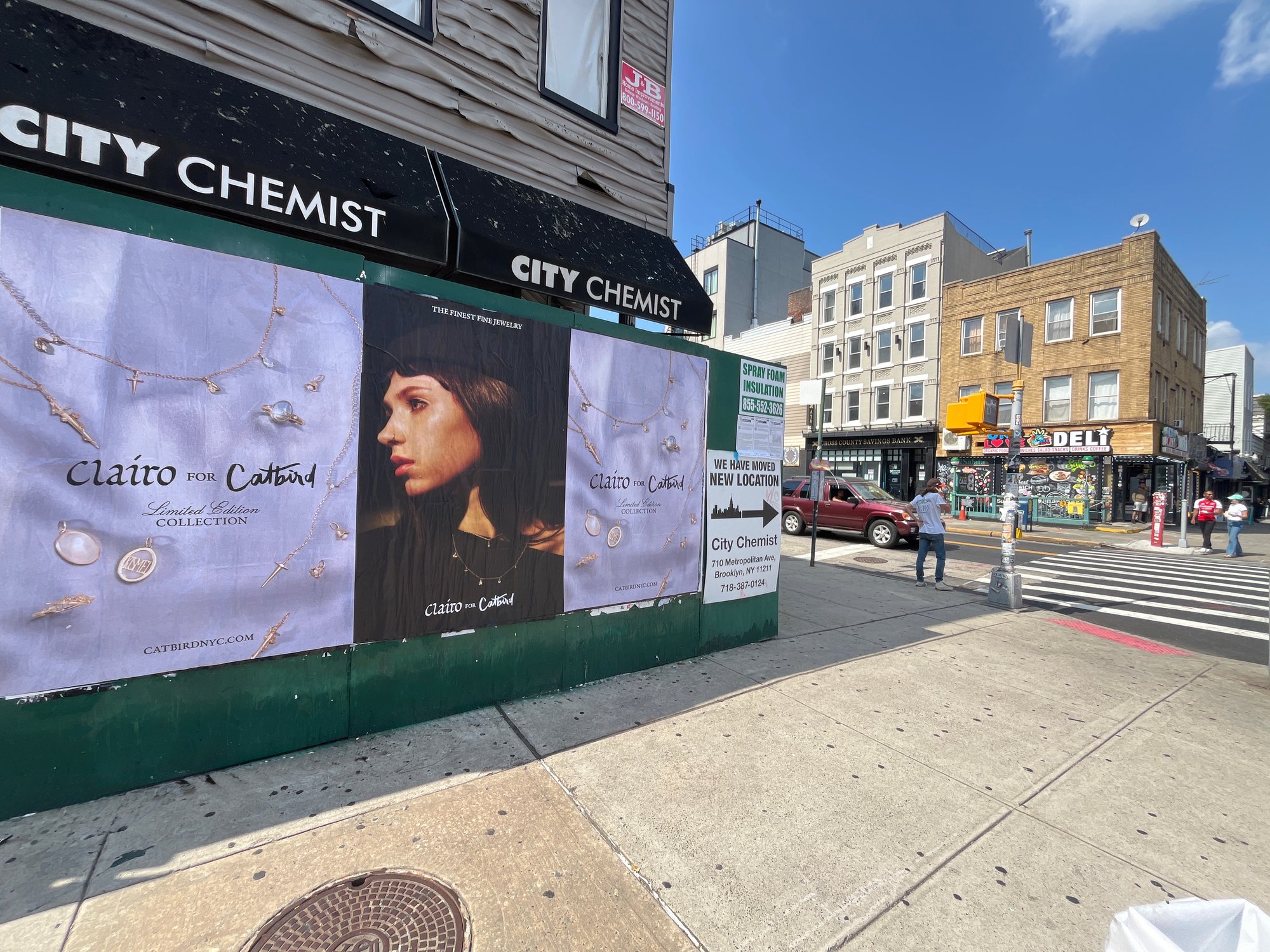 Catbird x Clairo wild posting at Graham Avenue and Metropolitan Avenue, Williamsburg Brooklyn