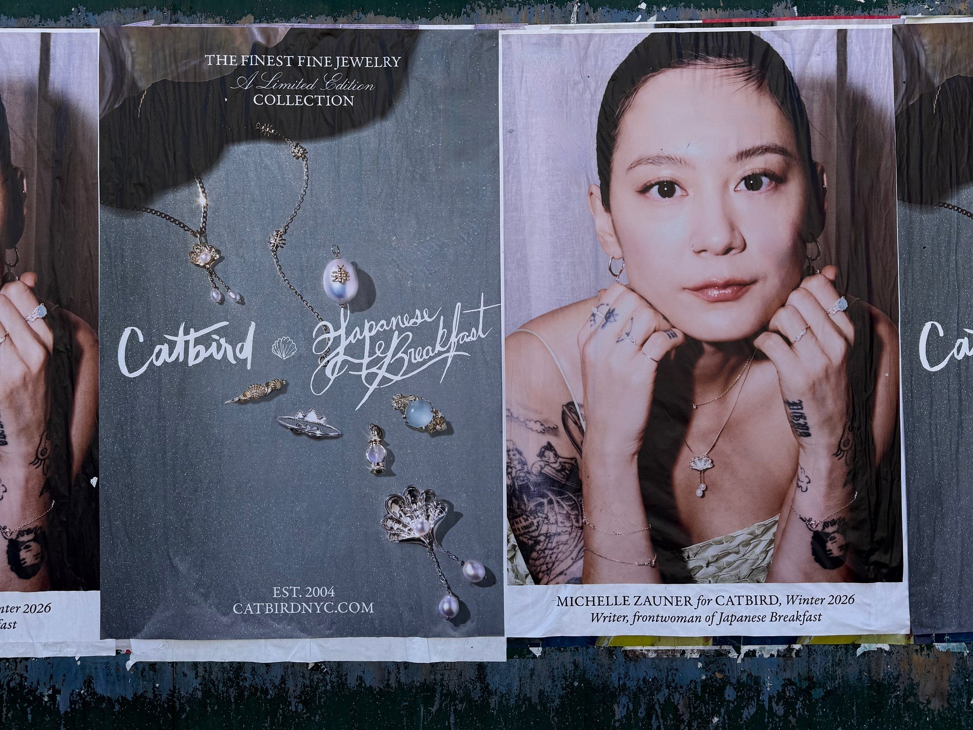 Catbird x Japanese Breakfast wild posting installation, Metropolitan and Graham Avenue, Williamsburg