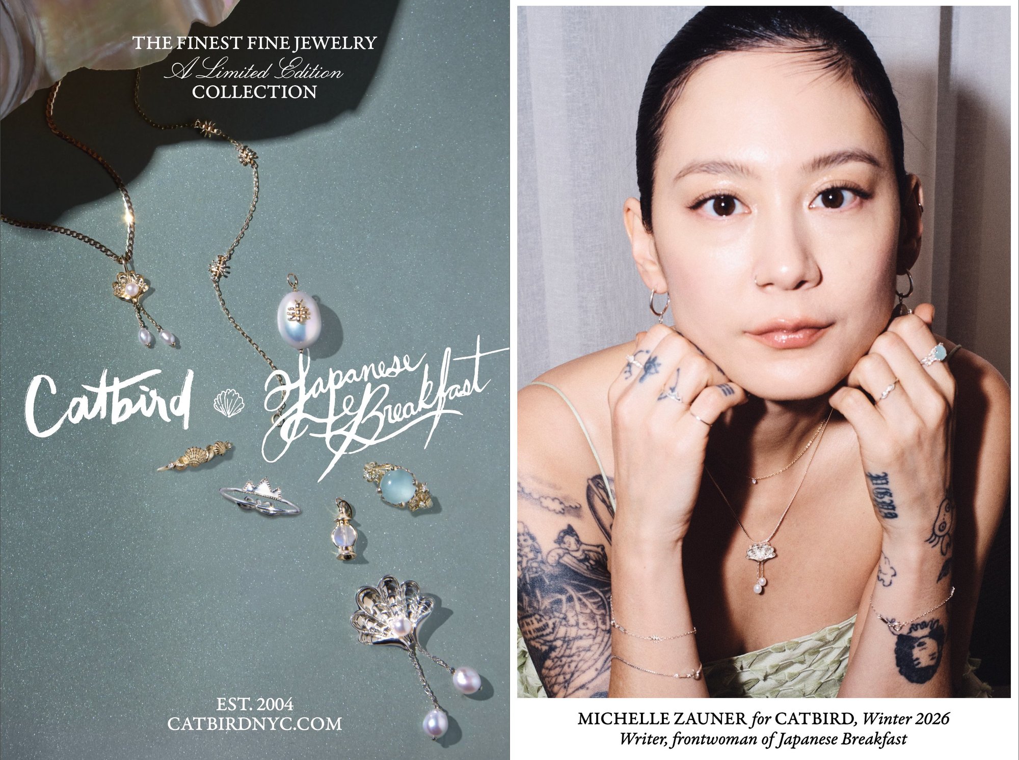 Catbird x Japanese Breakfast Limited Edition Collection creative featuring Michelle Zauner