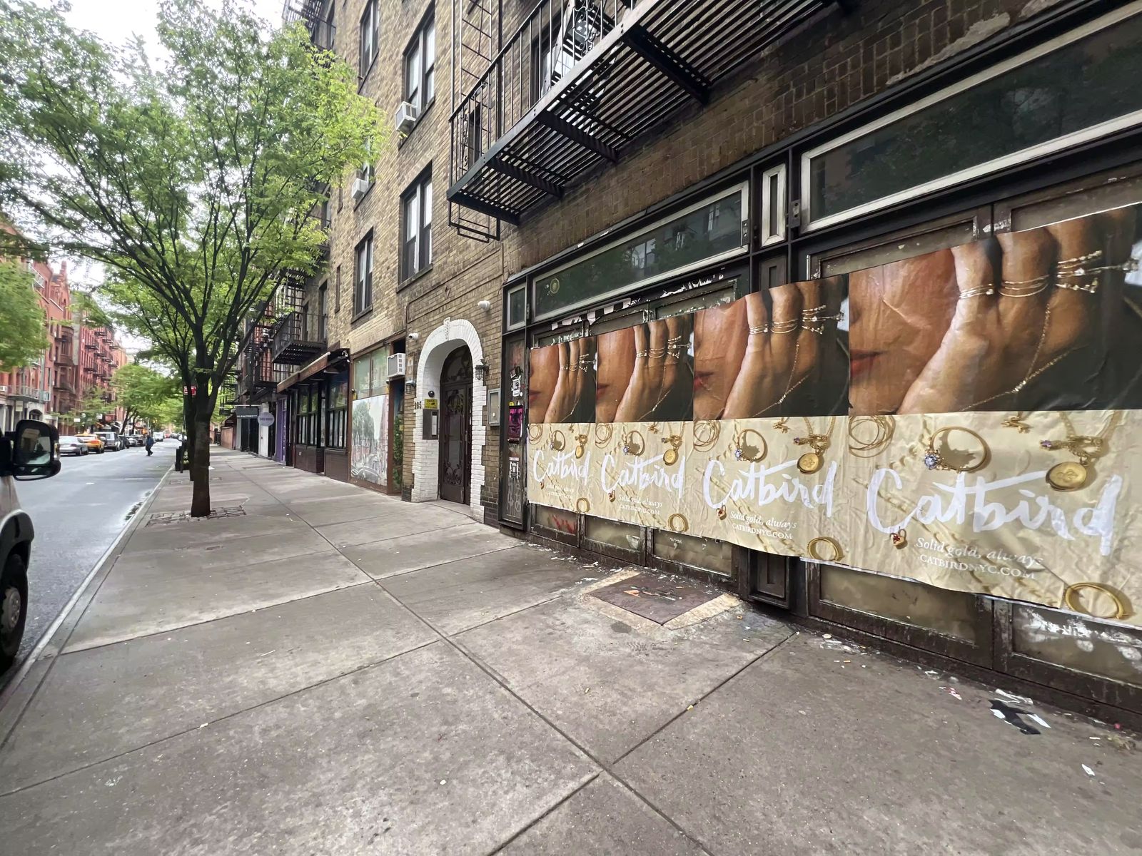Catbird Mother's Day wild posting at 242 Elizabeth St, Manhattan