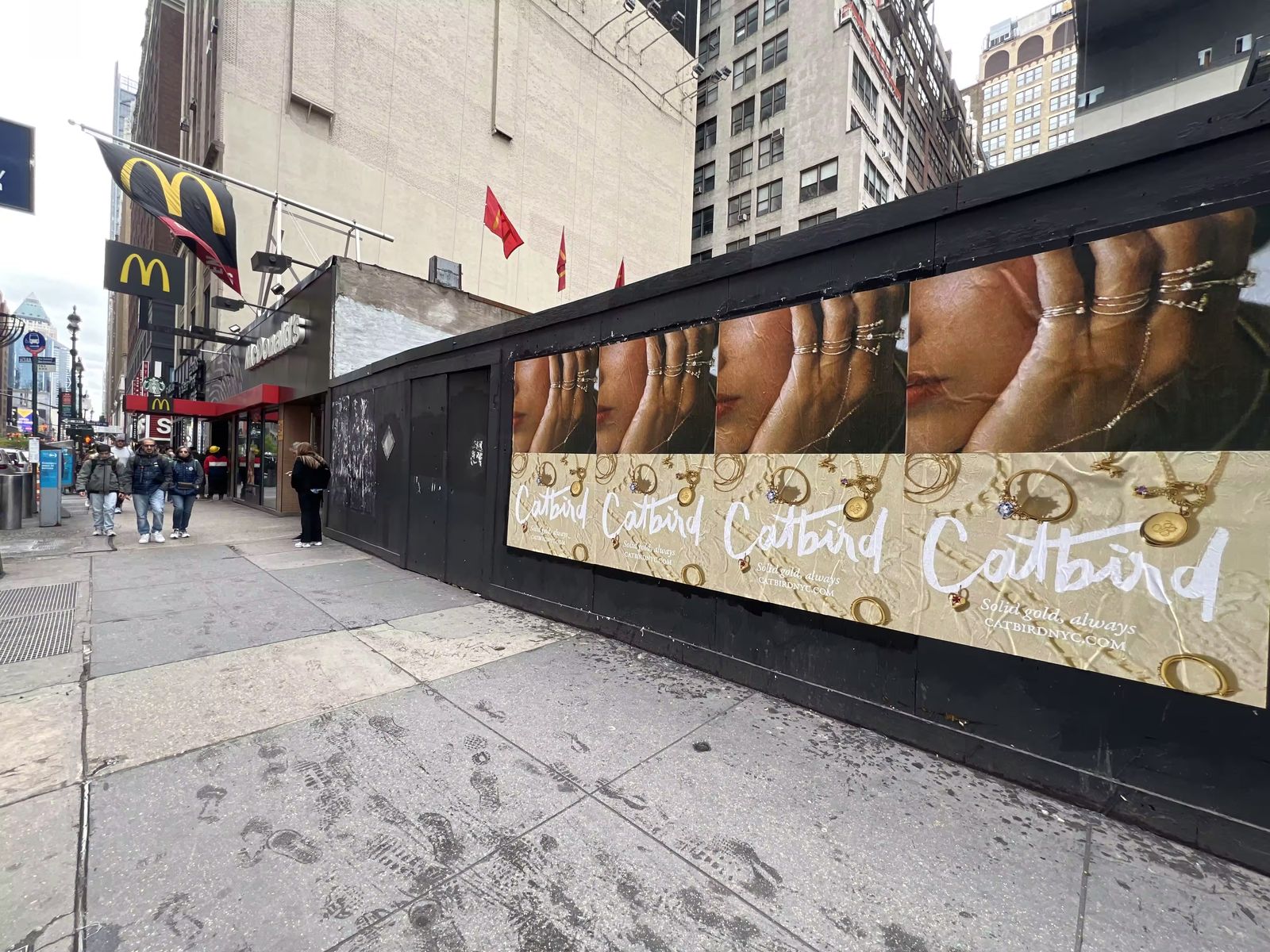 Catbird Mother's Day wild posting at 8th Ave and W 34th St, Manhattan