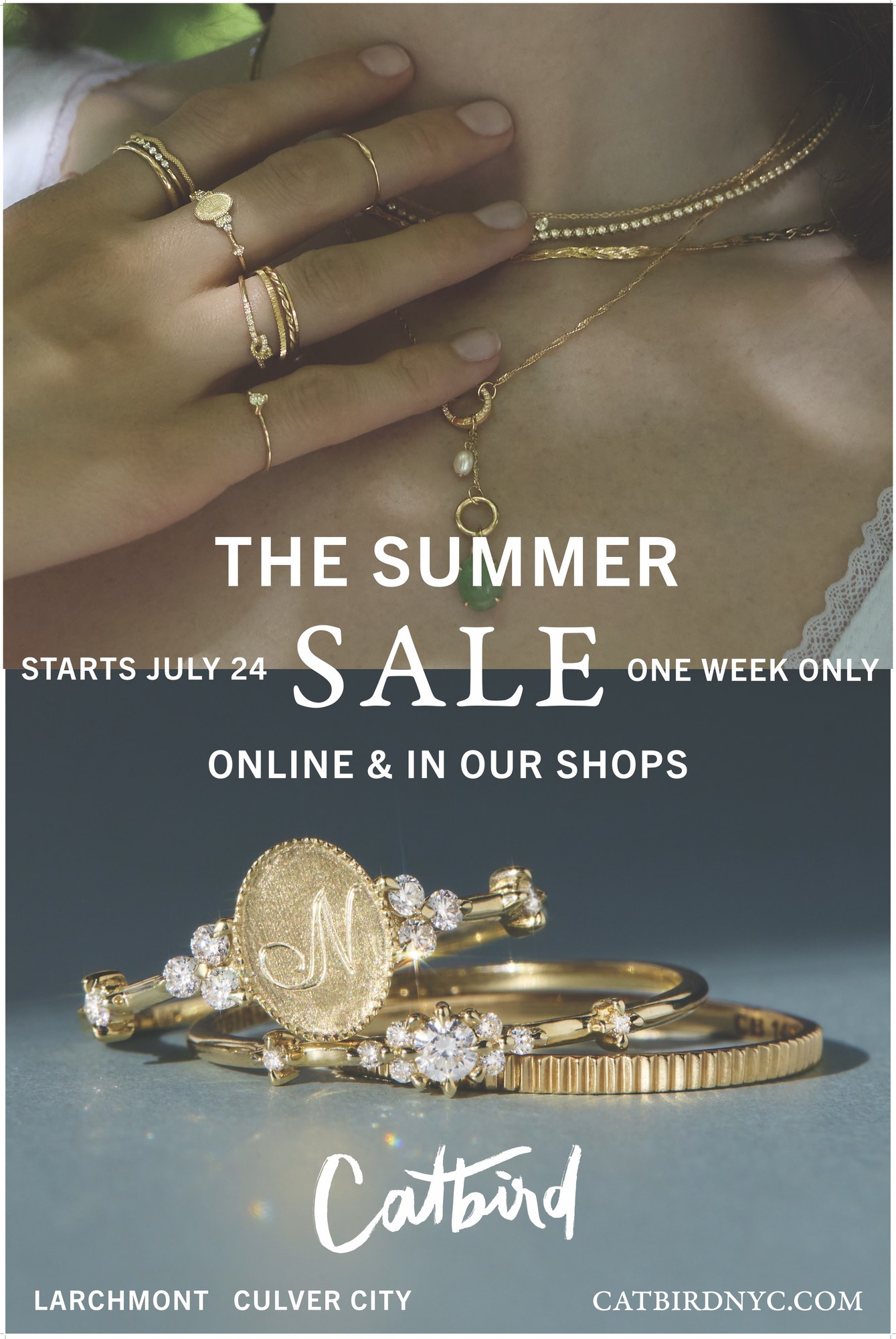Catbird Summer Sale LA creative featuring Larchmont and Culver City store callouts