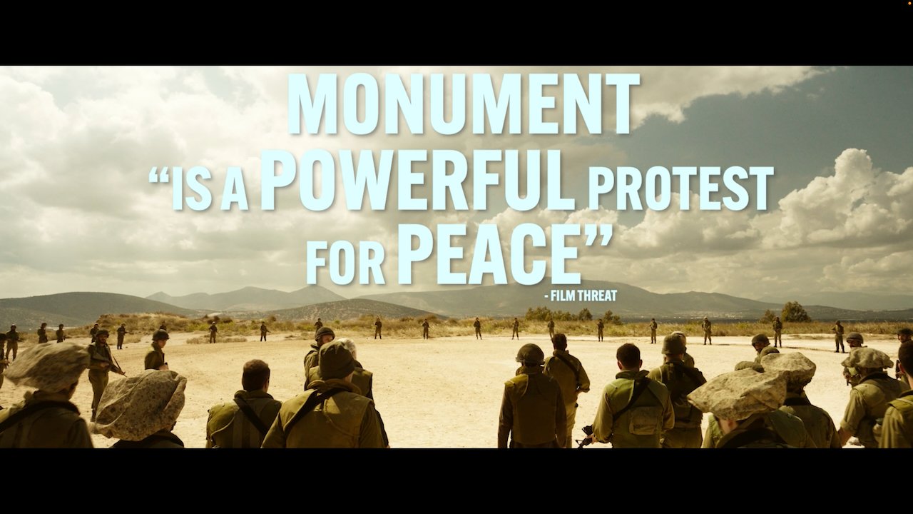 Monument CTV creative — 'A Powerful Protest for Peace' Film Threat pull quote