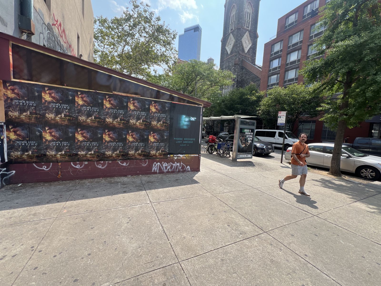 Never Stop Chasing wild posting on East Broadway, Manhattan